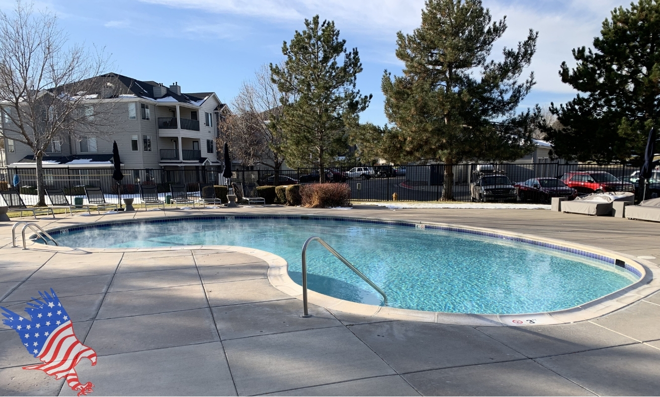 Commercial pool serviced by Patriot Pool and Spa